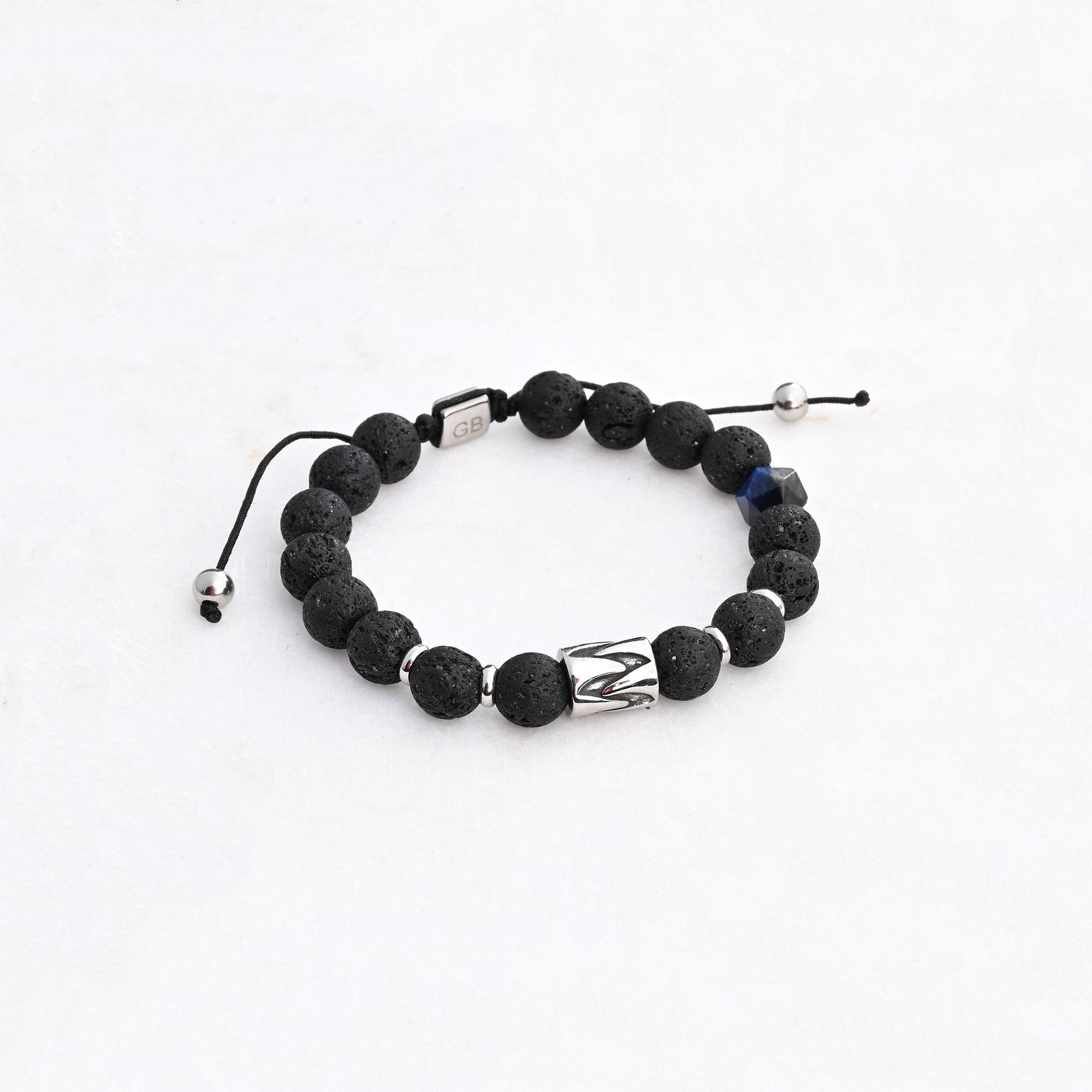 Elastic men steel bracelet with stones GB