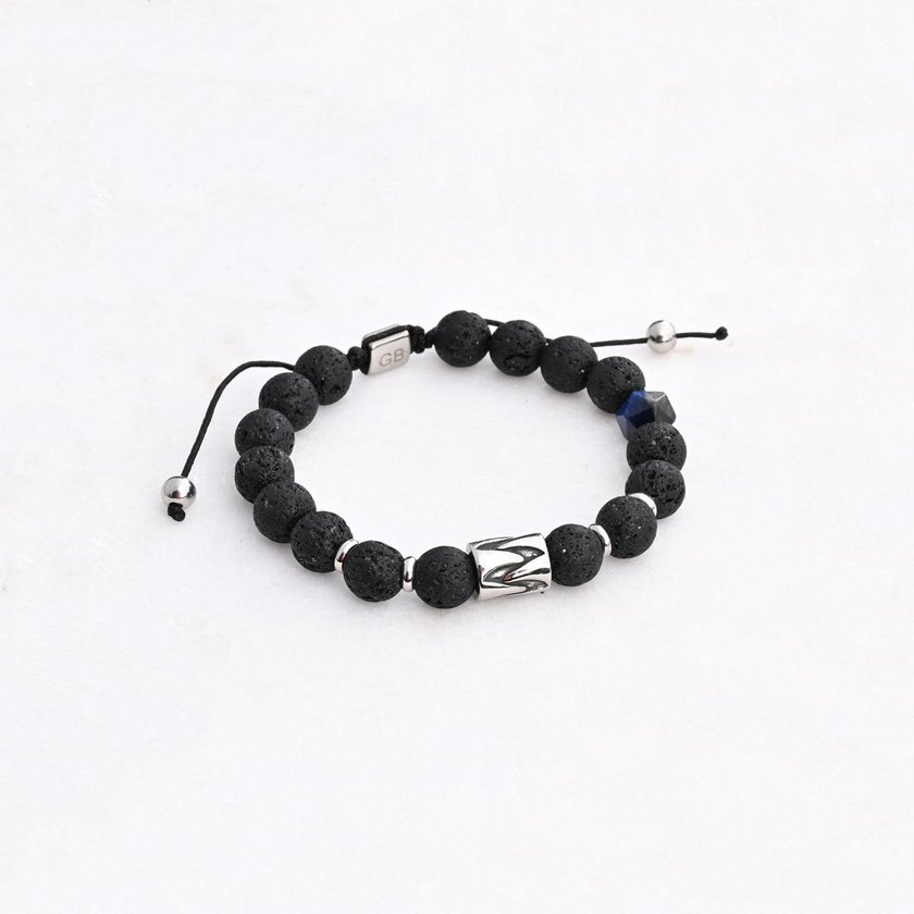 Pulsera hombre elástica con piedras GB