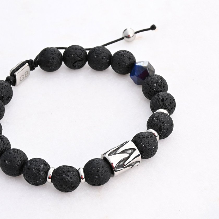 Pulseira homem elástica com pedras GB