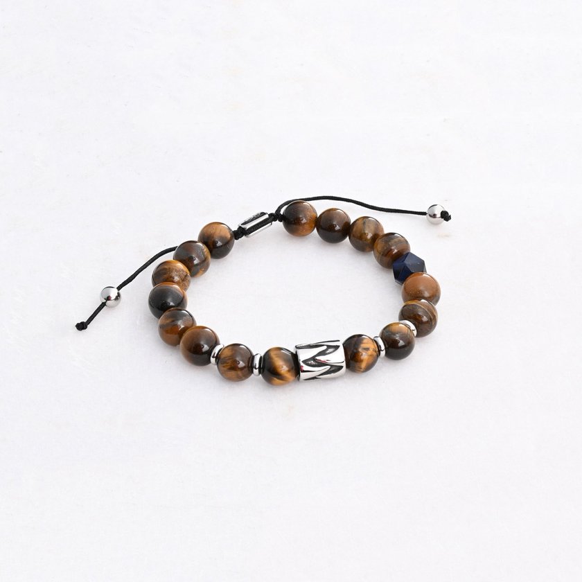 Pulseira homem elástica com pedras GB