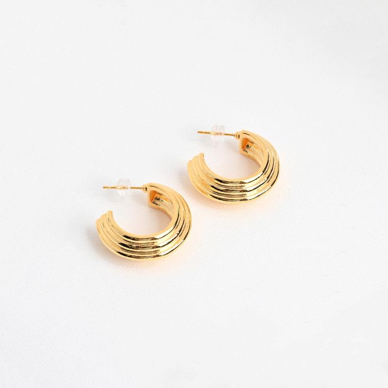 Gold plated hoops thick GB