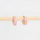 Gold plated hoops pink with brillants GB