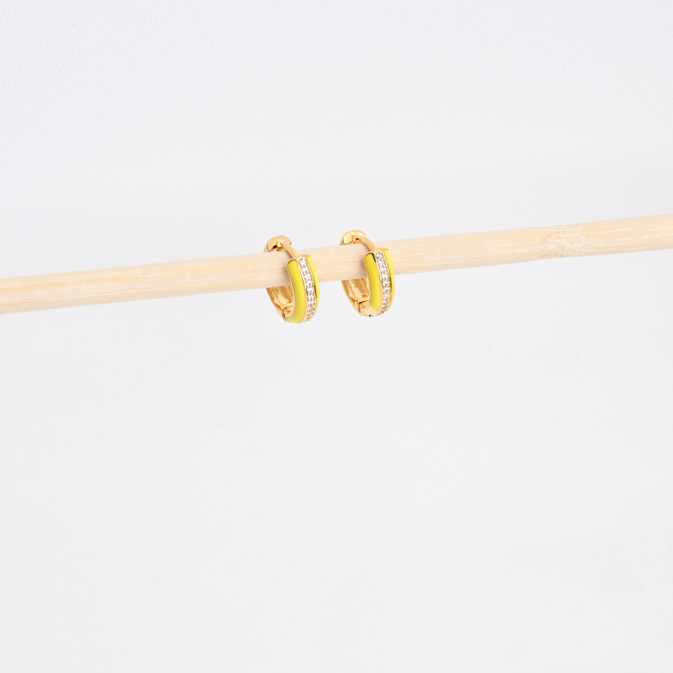 Gold plated hoops yellow with brillants GB
