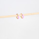 Gold plated hoops pink GB
