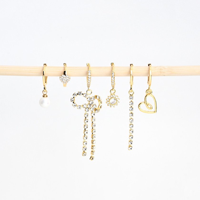 Set of gold plated earrings knot GB