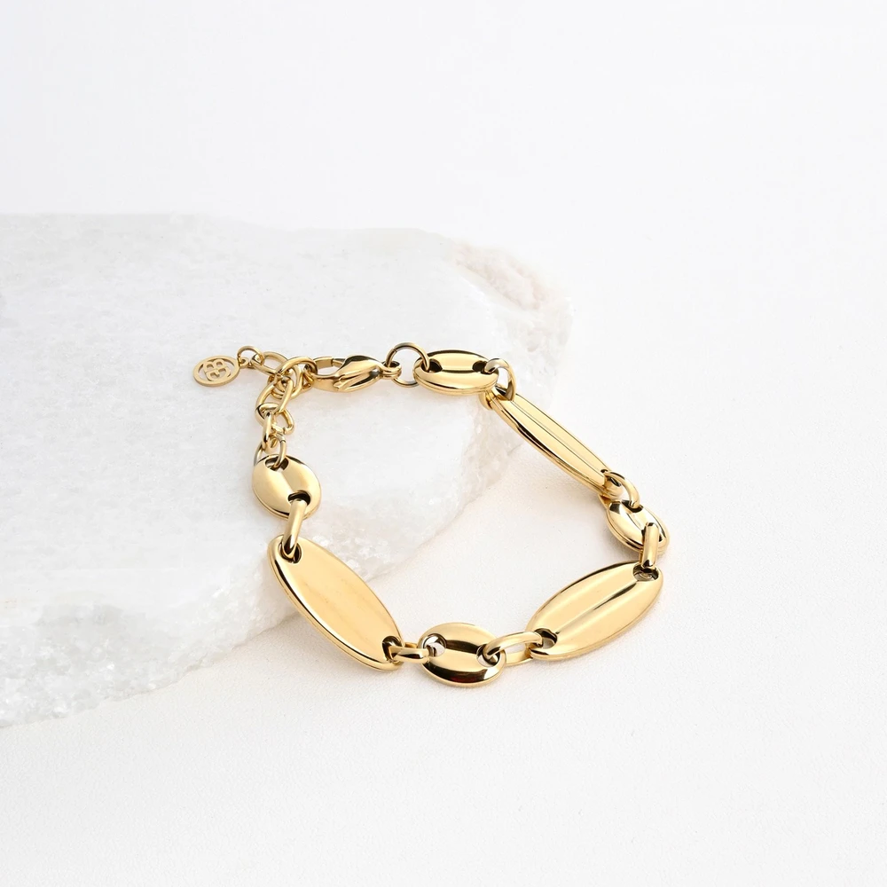 Pulseira em aço elos compridos GB