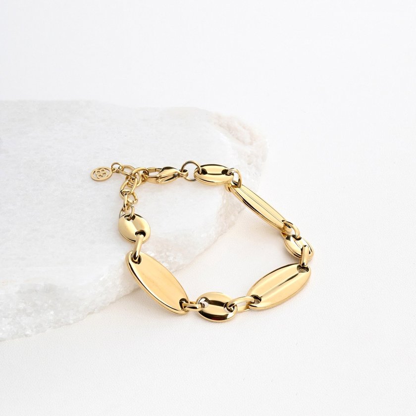 Pulseira em aço elos compridos GB