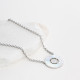 Steel necklace white pearl and zirconies GB