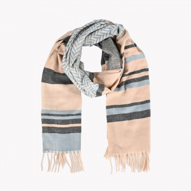 Stripes scarf with fringes GB