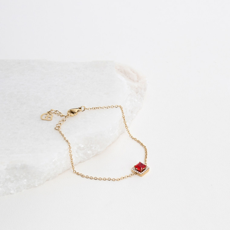 Uncut Stone Bracelet : Candy Red – Myra Online