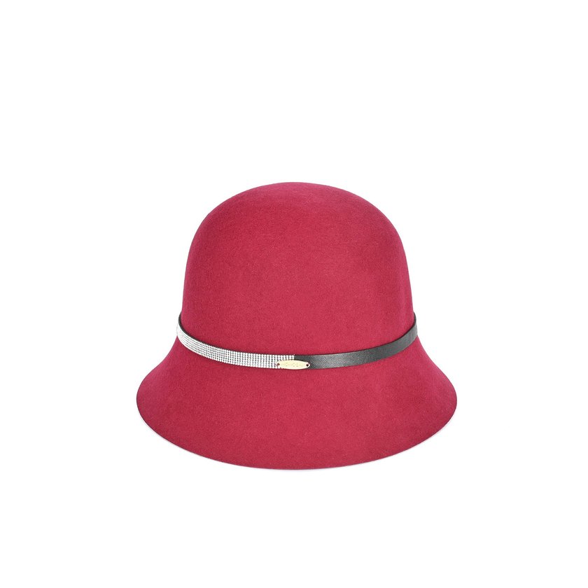 Chapeau laine avec ruban de brillant GB