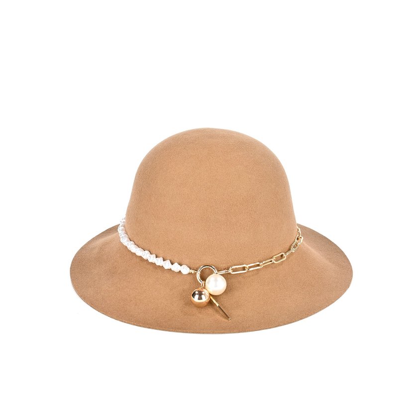 Chapeau laine avec perle GB