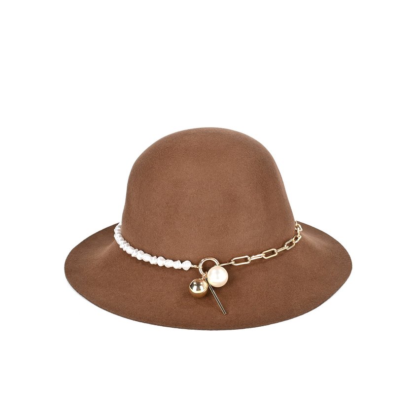 Sombrero lana con perla GB