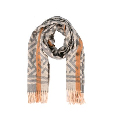 Scarf with word pattern GB