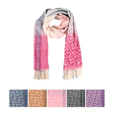 Scarf with colorful word pattern GB