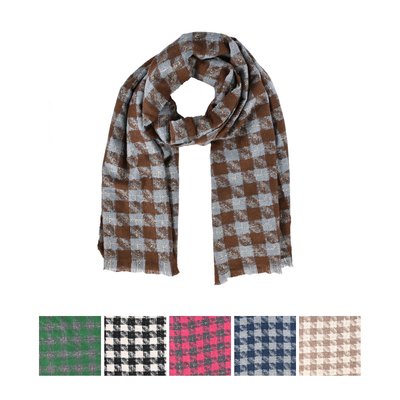 Scarf with printed squares GB