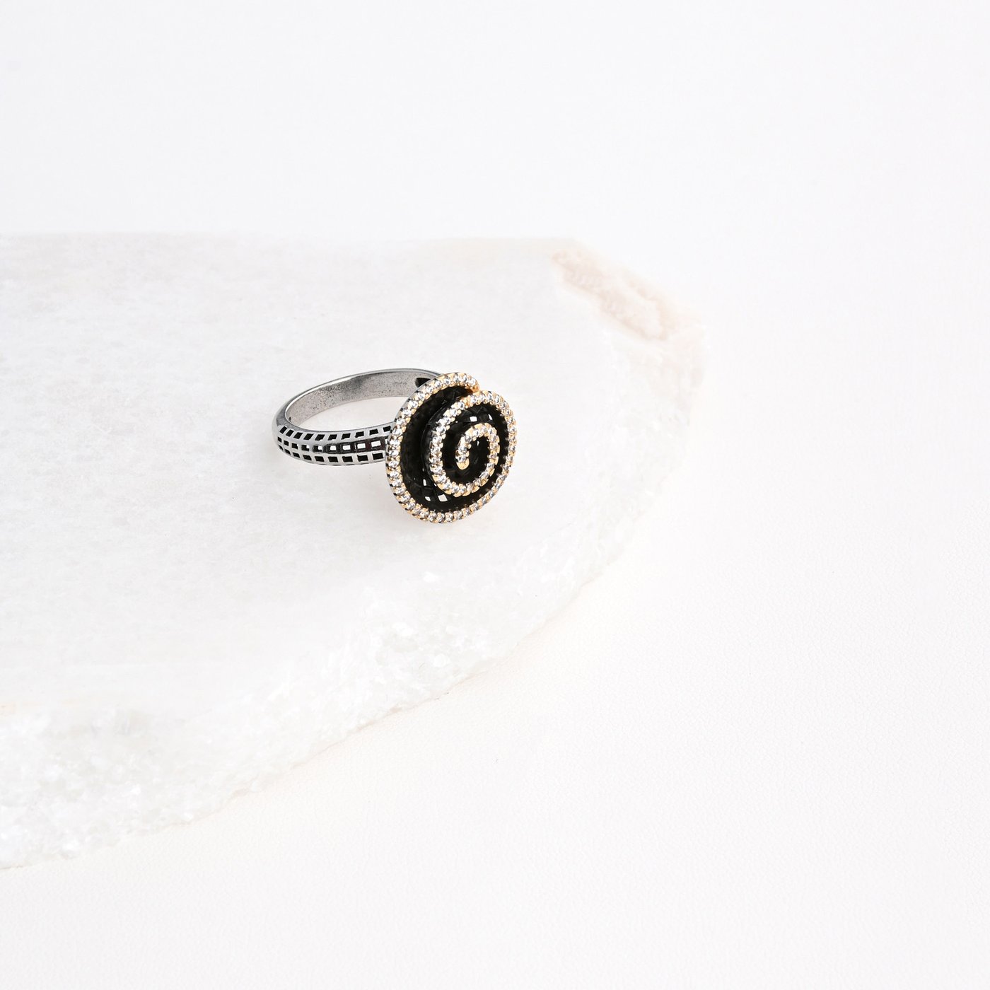 Anillo rodio espiral GB