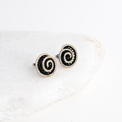 Boucle d’oreille en spirale rhodium GB