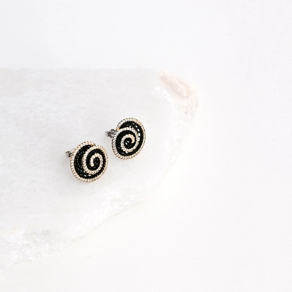 Boucle d’oreille en spirale rhodium GB