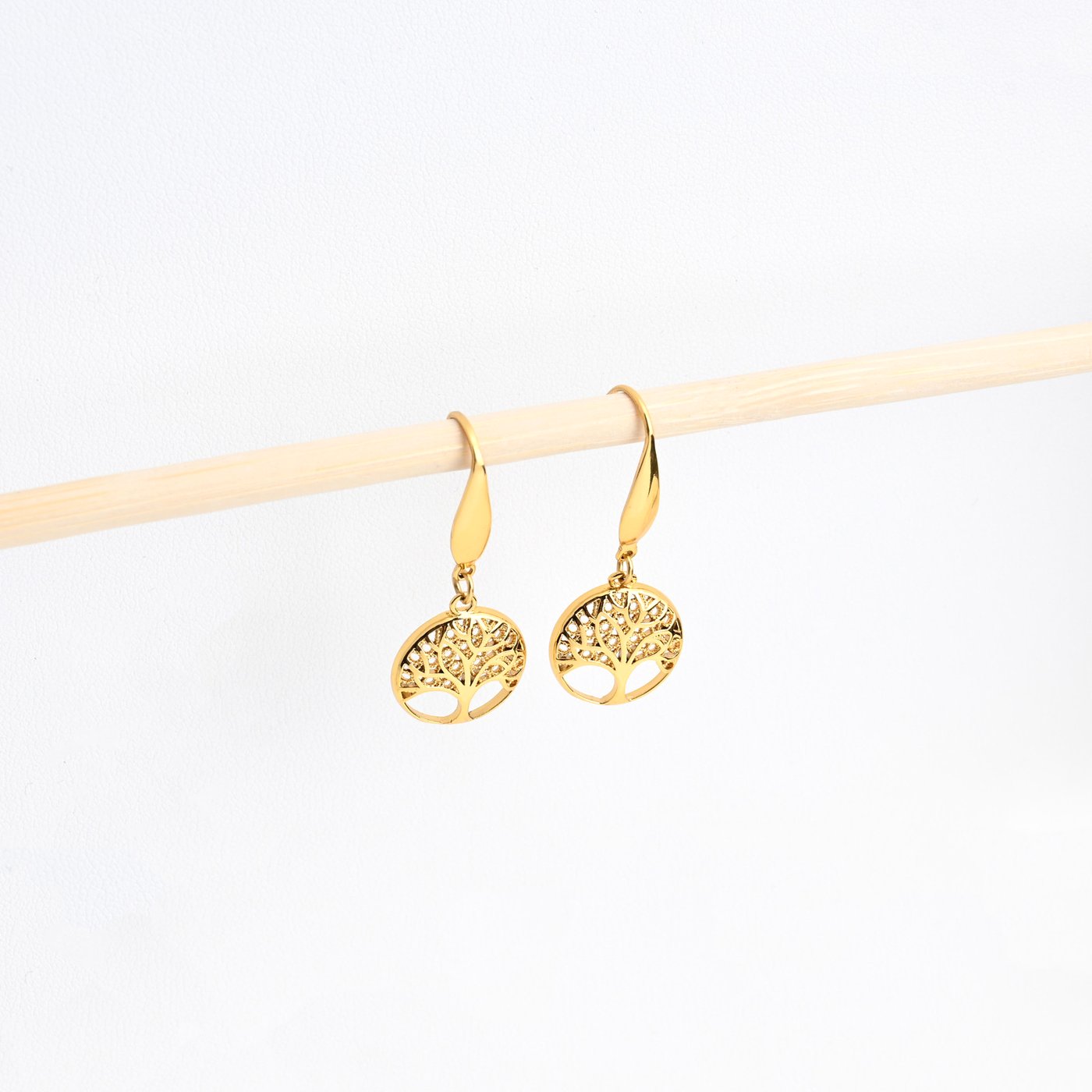 Gold plated earrings tree of life GB