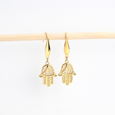 Pendientes en baño de oro mano GB