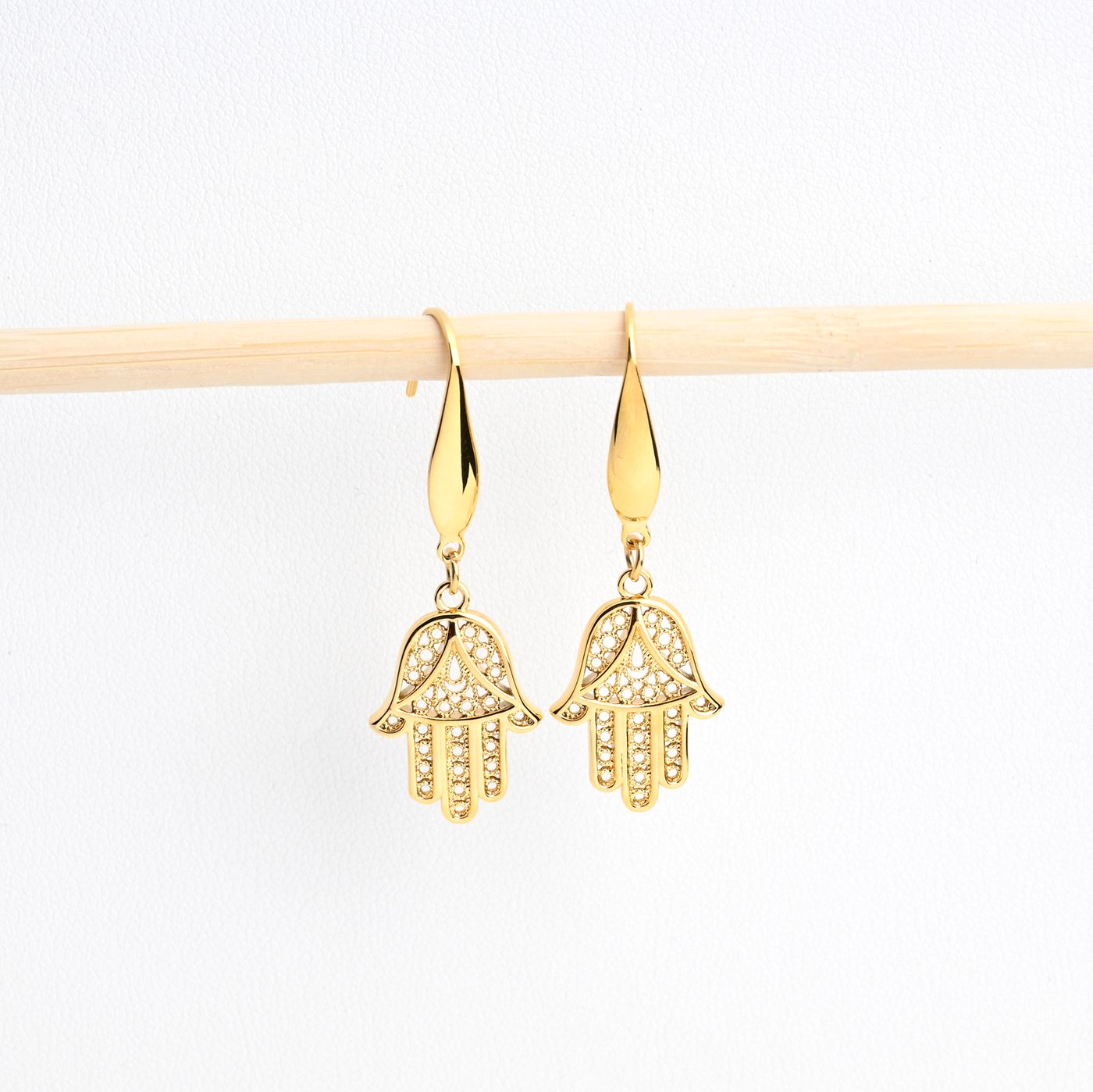 Gold plated earrings hand GB