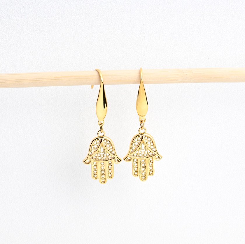 Boucles d'oreilles plaqué or main GB