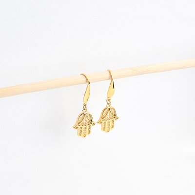 Pendientes en baño de oro mano GB