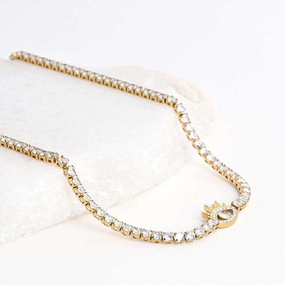 Collier rivière en acier oeil GB