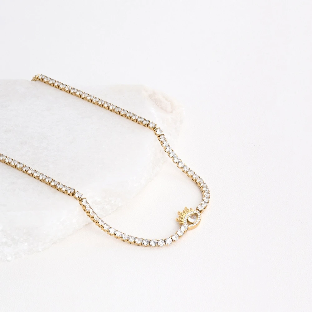 Collier rivière en acier oeil GB