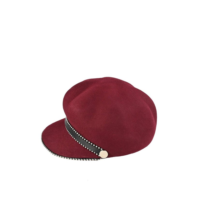 Wool beret with studs GB