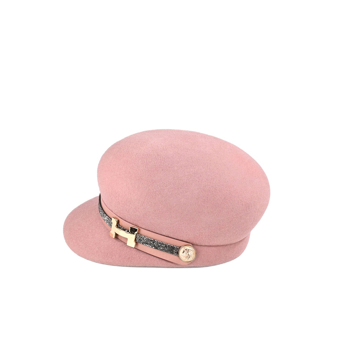 Wool beret with gold accessory GB