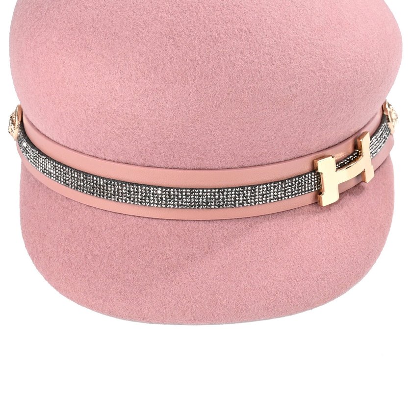 Boina de lana con accesorio dorado GB