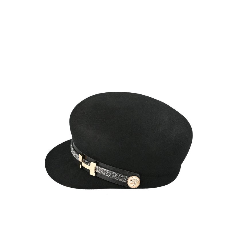 Wool beret with gold accessory GB