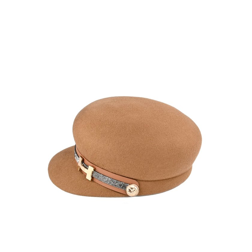 Béret en laine avec accessoire doré GB