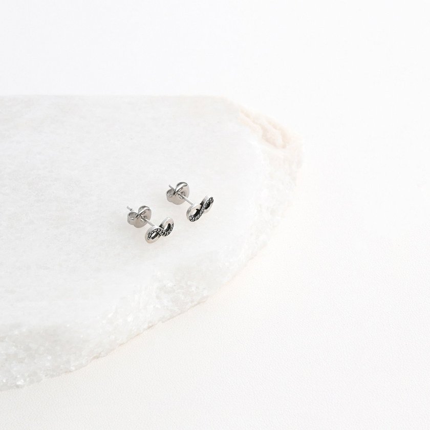 Boucles d'oreilles en rhodium infini GB