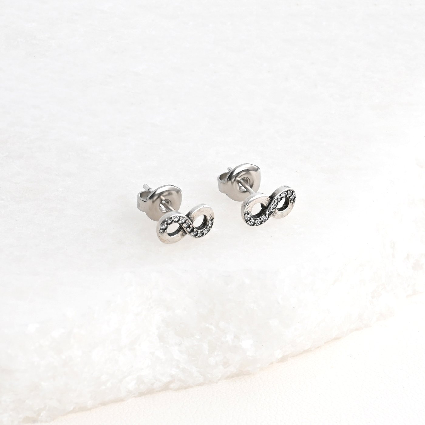 Rhodium earrings infinite GB