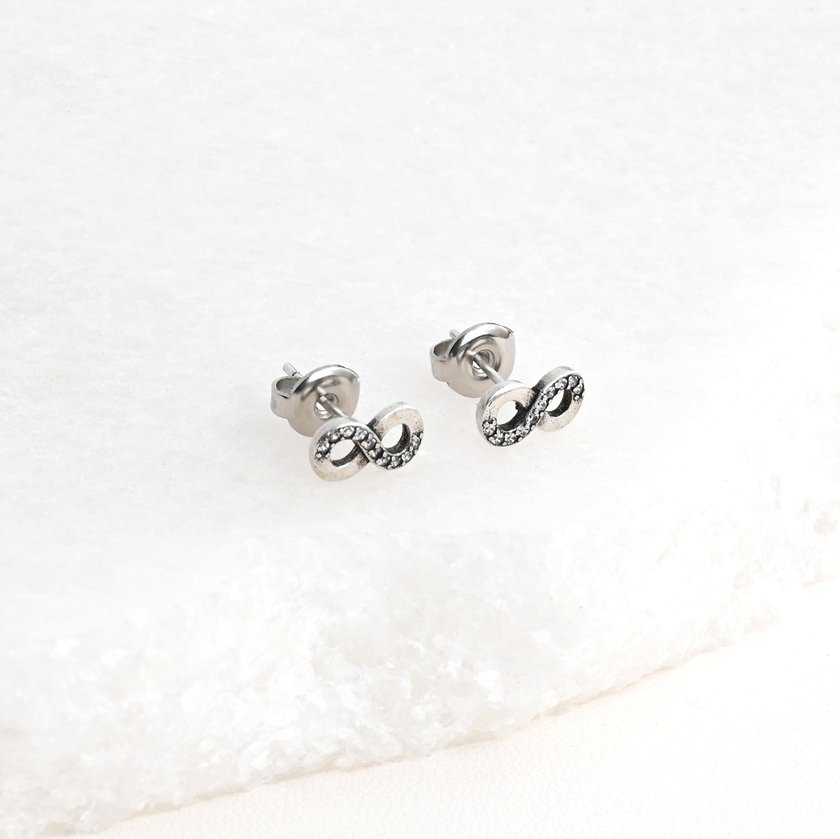 Boucles d'oreilles en rhodium infini GB