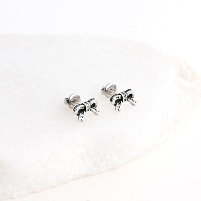 Rhodium earrings knot GB