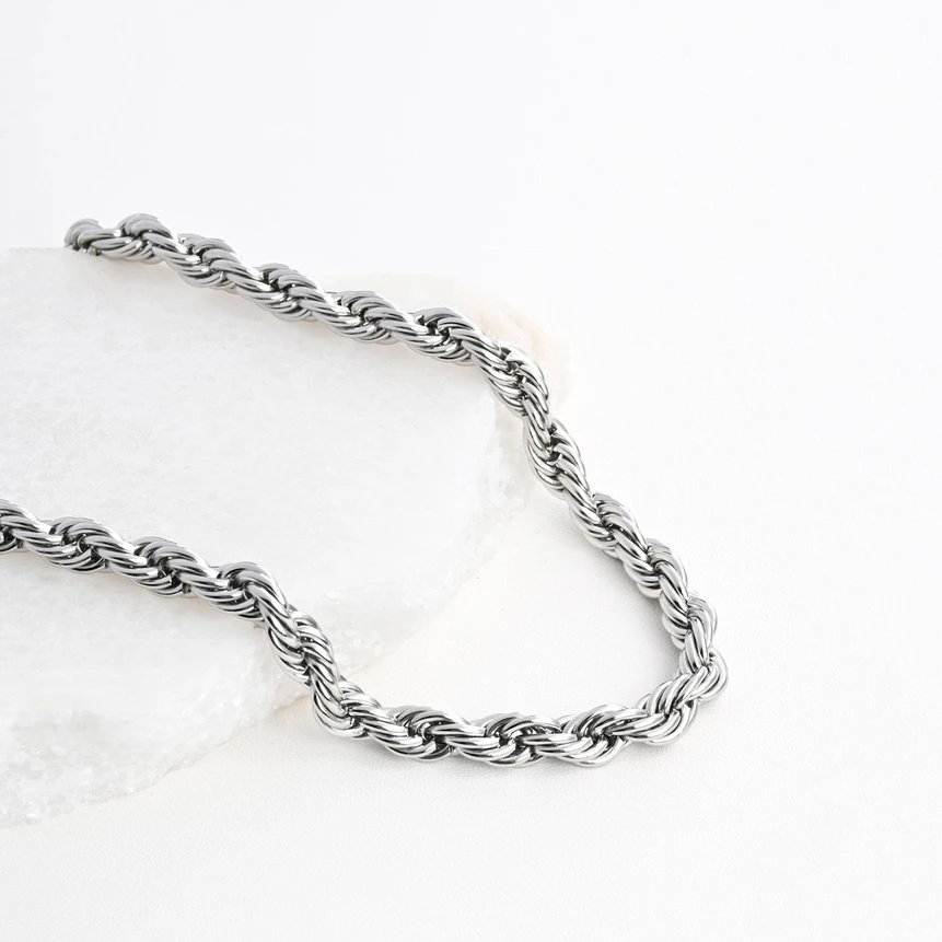 Collar acero malla trenzada gruesa GB