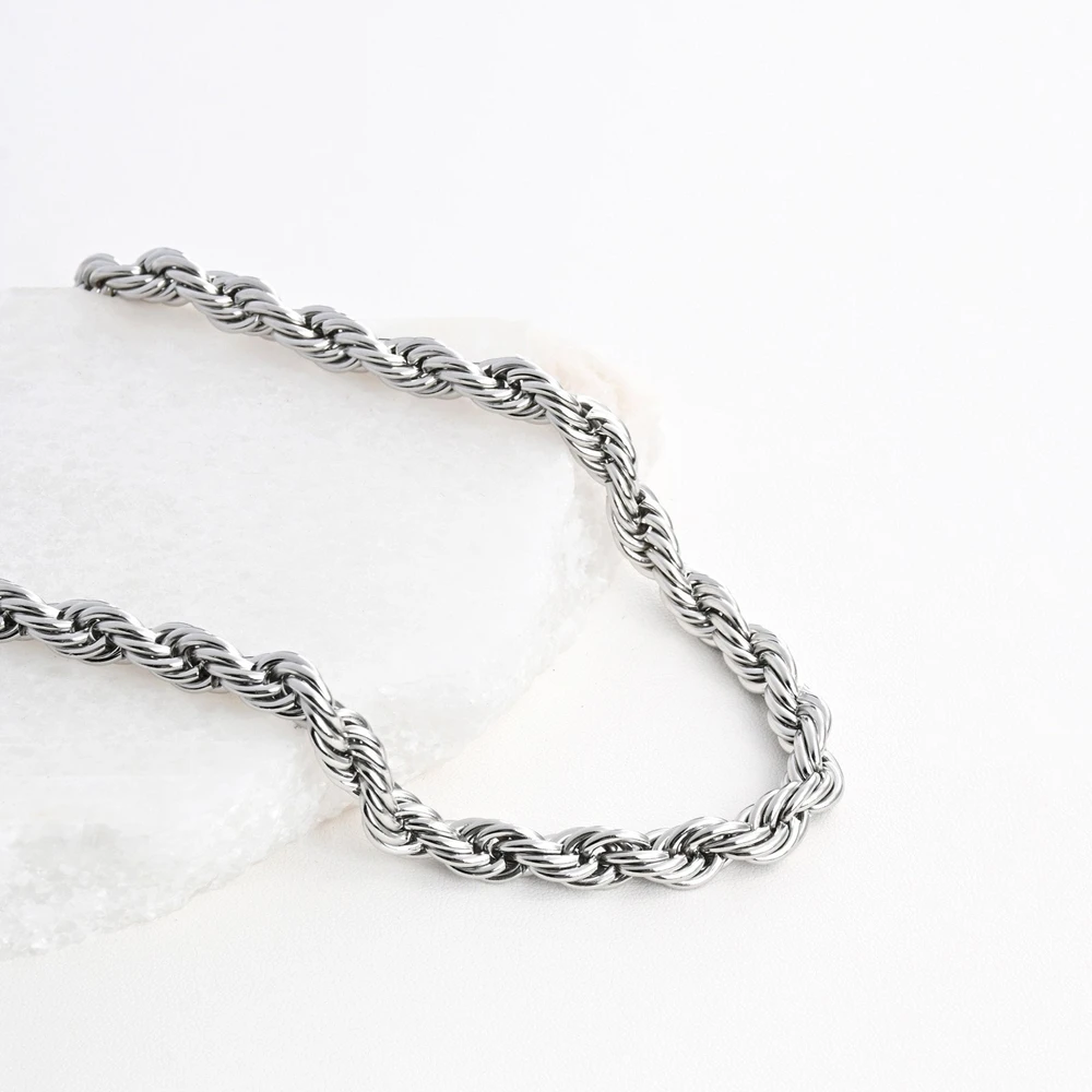 Collana acciaio a rete intrecciata spessa GB