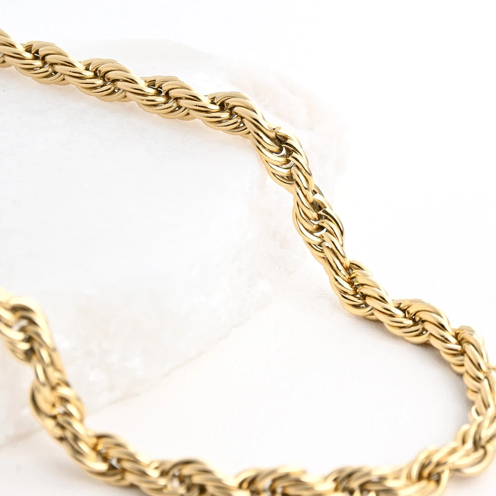 Braided mesh steel necklace thin GB