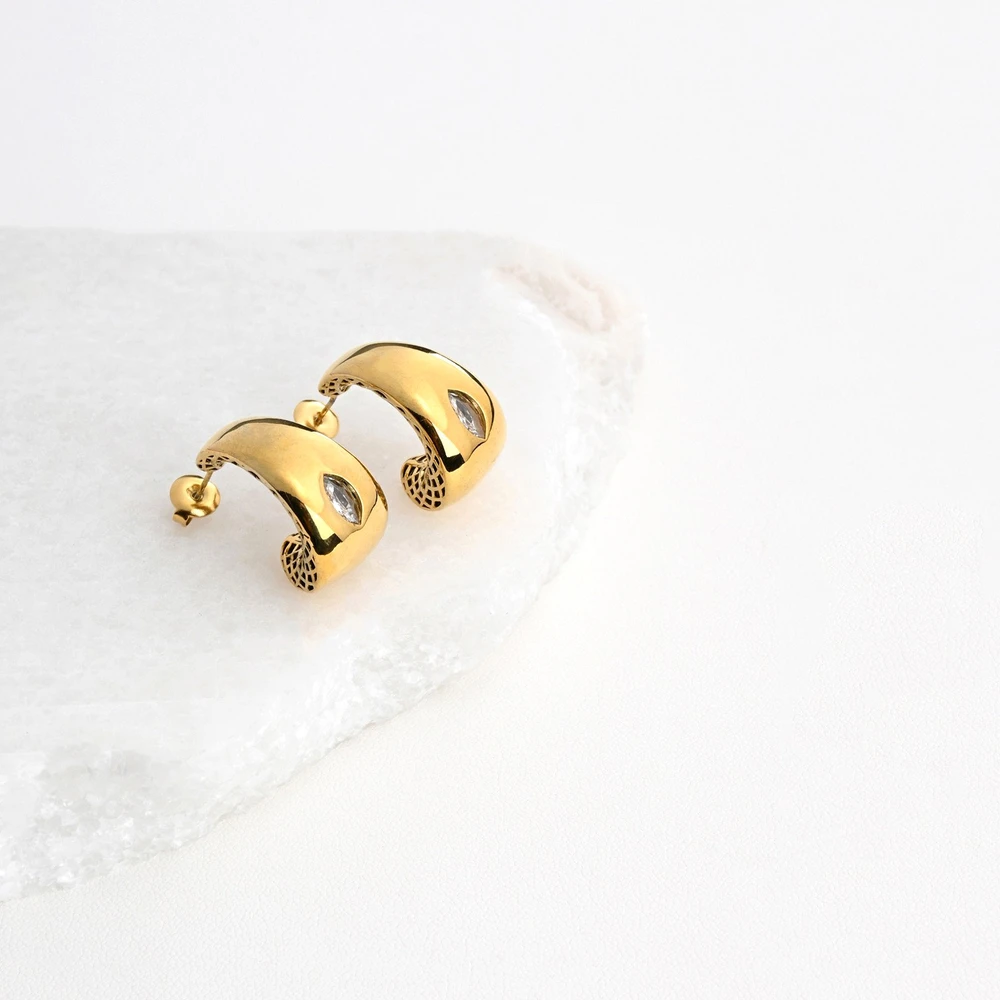 Aros con brillante en acero GB