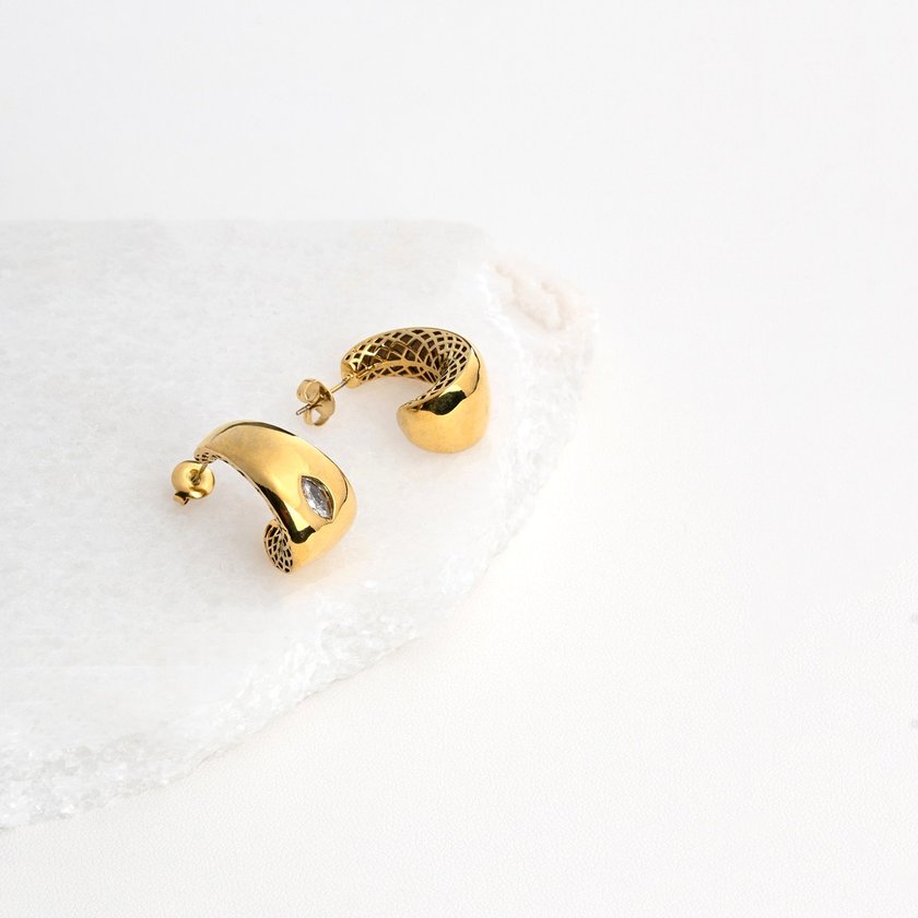 Aros con brillante en acero GB