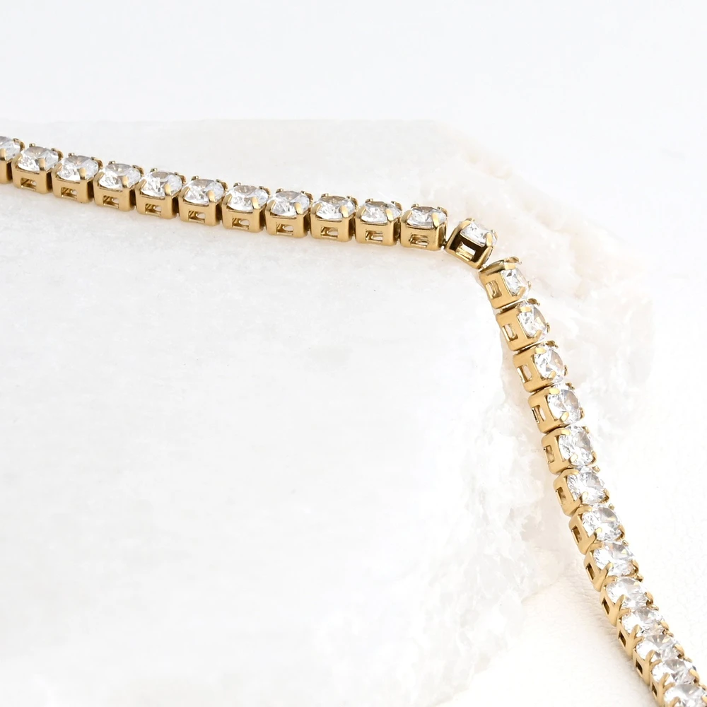 Collar rivière en acero con piedra GB