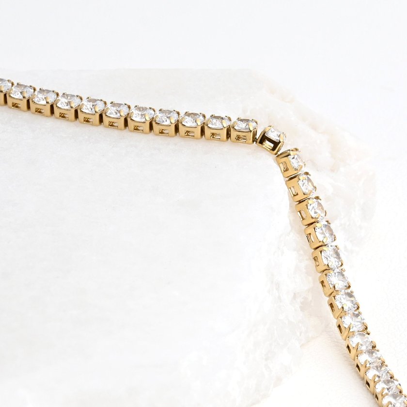 Collier rivière en acier avec pierre GB