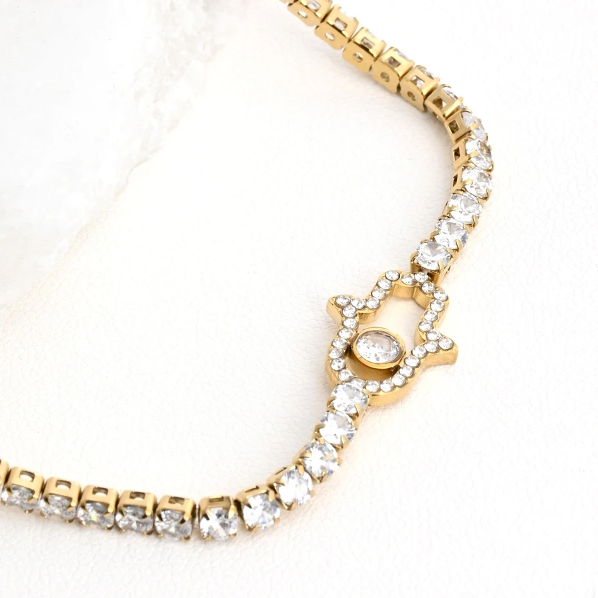 Collier rivière en acier main GB