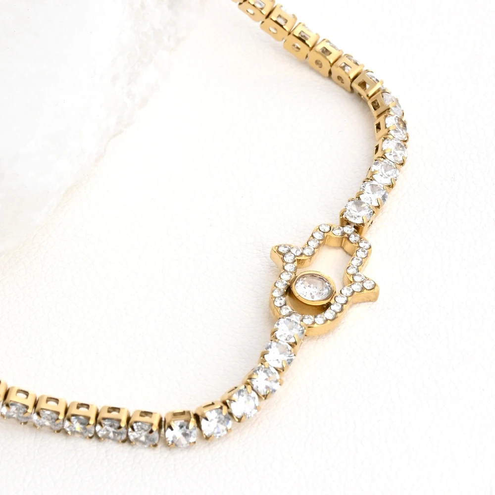 Collier rivière en acier main GB