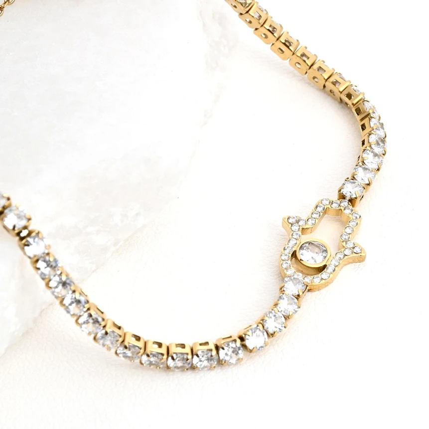 Pulseira riviera em aço mão GB