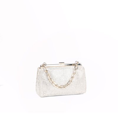 Pochette party silver with chain GB